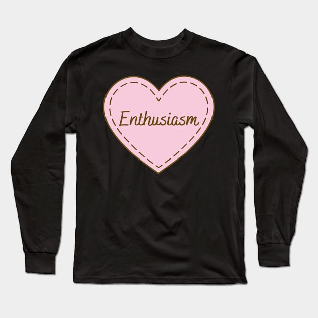 I Love Enthusiasm Simple Heart Design Long Sleeve T-Shirt by Word Minimalism